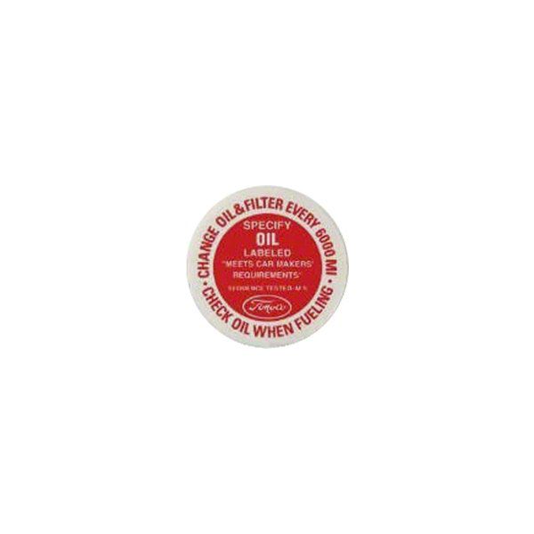 Scott Drake Ecklers Oil Filler Cap Decal DF-164 (64-66 Mustang)