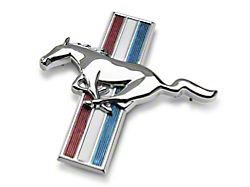 Scott Drake Tri-Bar Running Pony Emblem; Driver Side (64-66 Mustang)