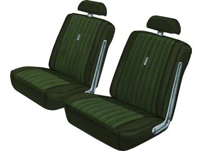 Seat Covers - Pair Of Front Bucket - Torino 2 Door Hardtop, Fastback or Convertible - Ivy Gold L-3628 With Dark Ivy Gold L-3531 Inserts