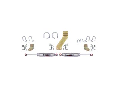 SkyJacker Silver 9000 Dual Steering Stabilizer Kit (66-77 Bronco w/ 2.75-Inch Axle Tube & T-Style Steering Linkage)