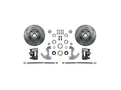 The Right Stuff Detailing Street Series At The Wheel Front Disc Brake Conversion Kit for Factory 14-Inch Wheels; Natural Calipers (64-72 Skylark)