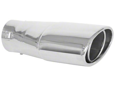 Spectre Oval Style Exhaust Tip; 3.75-Inch; Polished (Fits 2.25 to 3.25-Inch Tailpipe)