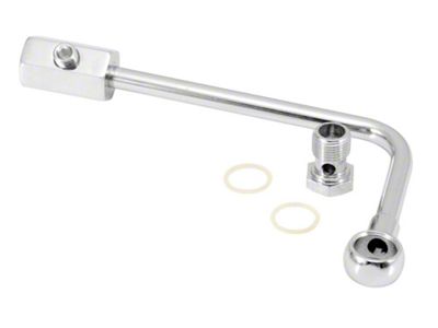 Spectre Single Feed Carburetor Fuel Line; Chrome (Universal; Some Adaptation May Be Required)