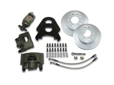 SSBC-USA Front Non-Power Drum to Disc Brake Conversion Kit with Cross-Drilled/Slotted Rotors; Zinc Calipers (66-75 Bronco)