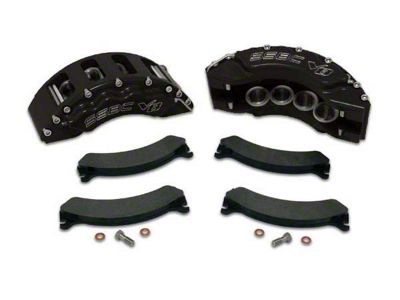 SSBC-USA Barbarian 8-Piston Front Quick Change Brake Caliper Kit with Semi-Metallic Brake Pads; Black (1999 F-250)