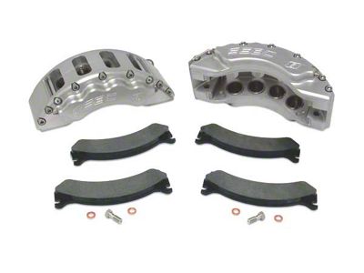 SSBC-USA Barbarian 8-Piston Front Quick Change Brake Caliper Kit with Semi-Metallic Brake Pads; Clear Anodized (1999 F-250)