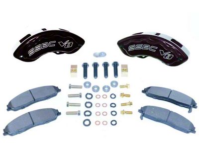 SSBC-USA Barbarian 8-Piston Rear Quick Change Brake Caliper Kit with Semi-Metallic Brake Pads; Black (1999 F-250)