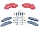 SSBC-USA Barbarian Rear 8-Piston Direct Fit Caliper and Semi-Metallic Brake Pad Upgrade Kit with Cross-Drilled Slotted Rotors; Red Calipers (1999 F-250)