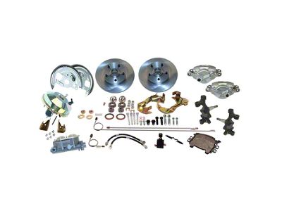 SSBC-USA Front Non-Power Drum to Disc Brake Conversion Kit with 2-Inch Drop Spindles and Vented Rotors; Zinc Calipers (67-69 Camaro)