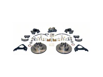 SSBC-USA Front Non-Power Drum to Disc Brake Conversion Kit with 2-Inch Drop Spindles and Vented Rotors; Zinc Calipers (67-69 Camaro)