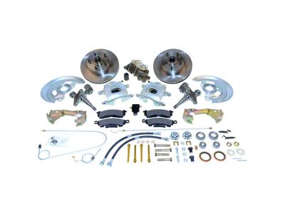 SSBC-USA Front Non-Power Drum to Disc Brake Conversion Kit with Spindles and Vented Rotors; Zinc Calipers (67-69 Camaro)