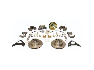 SSBC-USA Front Power Drum to Disc Brake Conversion Kit with 2-Inch Drop Spindles and Vented Rotors; Zinc Calipers (67-69 Camaro)