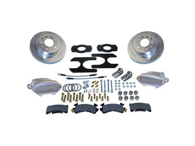 SSBC-USA Sport R1 Rear Disc Brake Conversion Kit with Built-In Parking Brake Assembly with Vented Rotors; Zinc Calipers (1967 Camaro w/ Non-Staggered Shocks & C-Clip Axles)