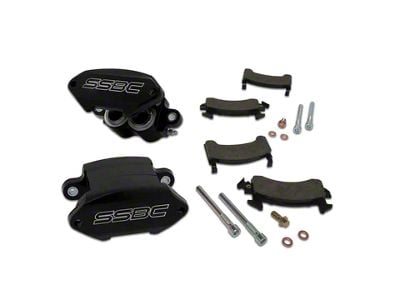 SSBC-USA Sport Twin 2-Piston Front Quick Change Brake Caliper Kit with Street Performance Brake Pads; Black (82-92 Camaro)