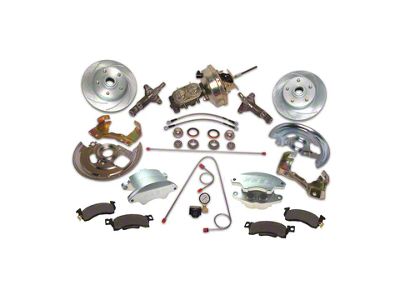 SSBC-USA Super Twin Front Non-Power Drum to Disc Brake Conversion Kit with Spindles and Vented Rotors; Zinc Calipers (67-69 Camaro)