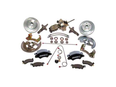 SSBC-USA Super Twin Front Non-Power Drum to Disc Brake Conversion Kit with Spindles and Vented Rotors; Black Calipers (67-69 Camaro)