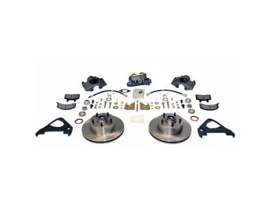 SSBC-USA Front Non-Power Drum to Disc Brake Conversion Kit with 2-Inch Drop Spindles and Cross-Drilled/Slotted Rotors; Zinc Calipers (64-72 GTO, LeMans, Tempest)