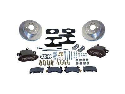 SSBC-USA Sport R1 Rear Disc Brake Conversion Kit with Built-In Parking Brake Assembly with Vented Rotors; Black Calipers (64-72 GTO, LeMans, Tempest)