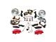 SSBC-USA Super Twin Front Power Drum to Disc Brake Conversion Kit with 2-Inch Drop Spindles and Cross-Drilled/Slotted Rotors; Red Calipers (64-72 GTO, LeMans, Tempest)