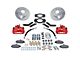 SSBC-USA Rear Disc Brake Conversion Kit with Built-In Parking Brake Assembly and Vented Rotors; Red Calipers (64-67 Malibu)