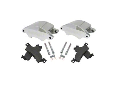 SSBC-USA Super Twin 2-Piston Front Quick Change Brake Caliper Kit with Street Performance Brake Pads; Zinc (69-77 Chevelle, Malibu)