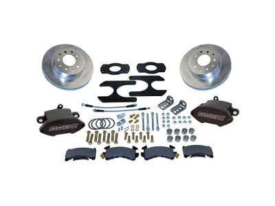 SSBC-USA Sport R1 Rear Disc Brake Conversion Kit with Built-In Parking Brake Assembly with Vented Rotors; Black Calipers (67-72 442, Cutlass)