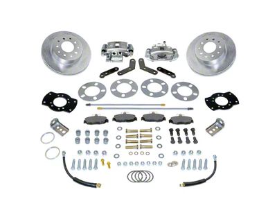 SSBC-USA Standard Rear Disc Brake Conversion Kit with Built-In Parking Brake Assembly and Vented Rotors for Ford 8 and 9-Inch Small Bearing; Zinc Calipers (64-71 Fairlane. Torino)