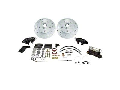 SSBC-USA Front Non-Power Drum to Disc Brake Conversion Kit with Cross-Drilled/Slotted Rotors; Zinc Calipers (59-66 Galaxie w/o Factory Sway Bar)