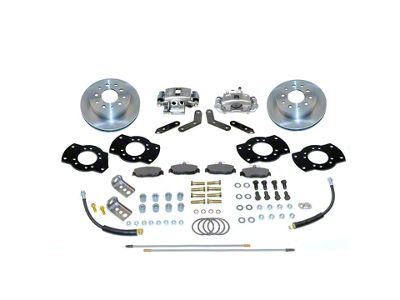 SSBC-USA Rear Disc Brake Conversion Kit with Built-In Parking Brake Assembly and Vented Rotors; Black Calipers (71-85 Impala)