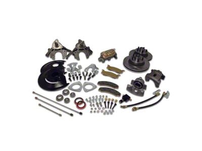 SSBC-USA Front Non-Power Drum to Disc Brake Conversion Kit with Spindles and Cross-Drilled/Slotted Rotors; Zinc Calipers (68-69 Mustang)