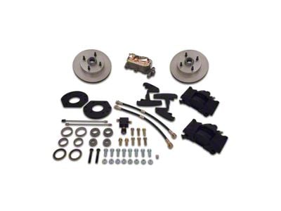 SSBC-USA Front Non-Power Drum to Disc Brake Conversion Kit with Cross-Drilled/Slotted Rotors; Zinc Calipers (64-66 I6 Mustang)