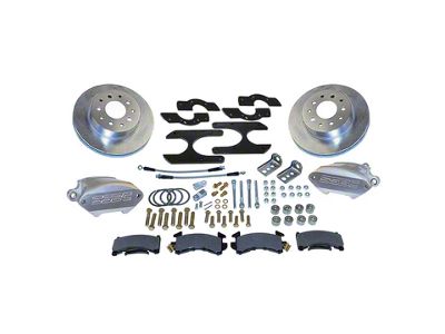 SSBC-USA Sport R1 Rear Disc Brake Conversion Kit with Built-In Parking Brake Assembly and Vented Rotors for Ford 9-Inch Large Bearing; Zinc Calipers (64-73 Mustang)