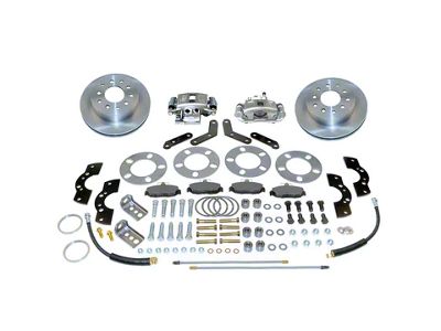 SSBC-USA Standard Rear Disc Brake Conversion Kit with Built-In Parking Brake Assembly and Vented Rotors for Ford 9-Inch Large Bearing; Zinc Calipers (64-73 Mustang)