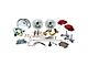 SSBC-USA Super Twin Front Power Drum to Disc Brake Conversion Kit with Spindles and Vented Rotors; Red Calipers (68-74 Chevy II, Nova)