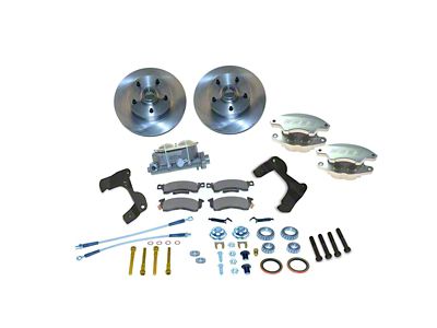 SSBC-USA Super Twin Front Non-Power Drum to Disc Brake Conversion Kit with Spindles and Vented Rotors; Zinc Calipers (55-57 150, 210, Bel Air, Nomad)