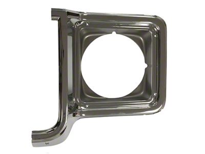 Headlamp Bezel; Chrome / Dark Gray Plastic; Driver Side (73-78 Blazer, C10, C15, C20, Jimmy, K10, K15, K20)