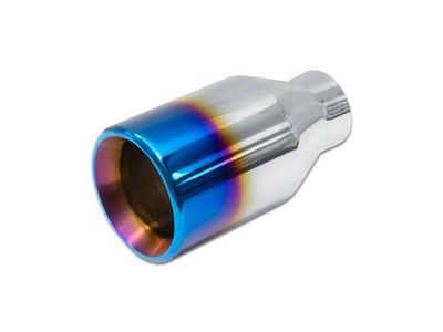 Street Series Street Style Straight Cut Exhaust Tip; 4-Inch; Blue Flame (Fits 2.20-Inch Tailpipe)