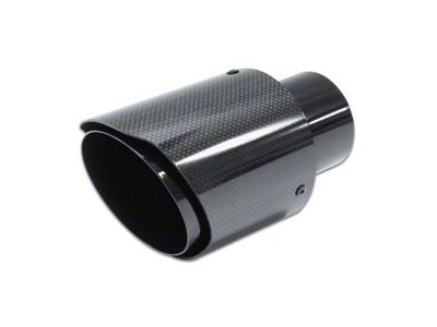 Street Series Street Style Angle Cut Exhaust Tip; 4-Inch; Carbon Fiber (Fits 2.50-Inch Tailpipe)