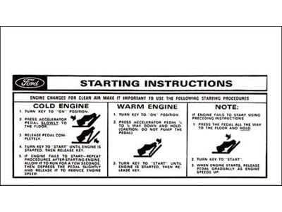 Sun Visor Starting Instructions Sleeve - Mercury