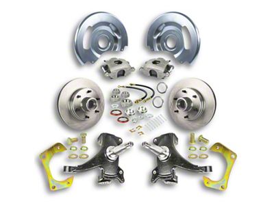 The Right Stuff Detailing Street Series At The Wheel 2-Inch Drop Front Disc Brake Conversion Kit for 6x5.5 Bolt Pattern; Natural Calipers (60-62 C10, C20, 2WD Suburban)