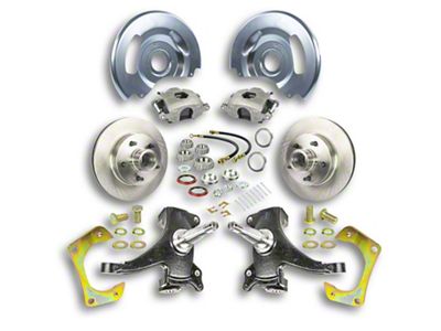 The Right Stuff Detailing Street Series At The Wheel 2-Inch Drop Front Disc Brake Conversion Kit for 5x5 Bolt Pattern; Natural Calipers (63-70 2WD Blazer, C10, C20, Jimmy, Suburban)