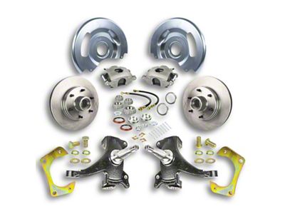 The Right Stuff Detailing Street Series At The Wheel 2-Inch Drop Front Disc Brake Conversion Kit for 6x5.5 Bolt Pattern; Natural Calipers (63-70 2WD Blazer, C10, C20, Jimmy, Suburban)