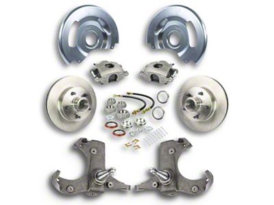 The Right Stuff Detailing Street Series At The Wheel Front Disc Brake Conversion Kit for 5x5 Bolt Pattern; Natural Calipers (60-62 C10, C20, 2WD Suburban)