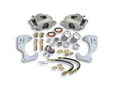 The Right Stuff Detailing Street Series At The Wheel Front Disc Brake Conversion Kit for 5x4.75 Bolt Pattern; Natural Calipers (63-70 2WD Blazer, C10, C20, Jimmy, Suburban)