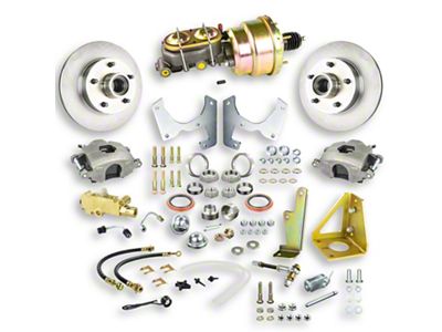 The Right Stuff Detailing Street Series Front Power Disc Brake Conversion Kit for 5x4.75 Bolt Pattern; Natural Calipers (47-Early 55 Chevrolet/GMC Truck)