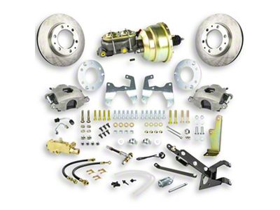 The Right Stuff Detailing Street Series Front Power Disc Brake Conversion Kit for 6x5.5 Bolt Pattern; Natural Calipers (47-Early 55 Chevrolet/GMC Truck)