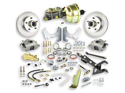 The Right Stuff Detailing Street Series Front Power Disc Brake Conversion Kit for 5x4.75 Bolt Pattern; Natural Calipers (Late 55-59 Chevrolet/GMC Truck)