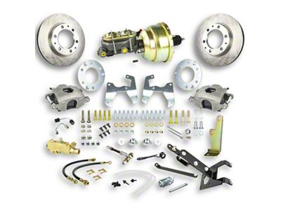 The Right Stuff Detailing Street Series Front Power Disc Brake Conversion Kit for 6x5.5 Bolt Pattern; Natural Calipers (Late 55-59 Chevrolet/GMC Truck)