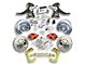 The Right Stuff Detailing Street Series 2-Inch Drop Front Manual Disc Brake Conversion Kit with Chrome Master Cylinder for 6x5.5 Bolt Pattern; Red Calipers (60-62 C10, C20, K10, K20, Suburban)