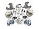 The Right Stuff Detailing Street Series Manual Front Disc Brake Conversion Kit with Chrome Master Cylinder for 6x5.5 Bolt Pattern; Black Calipers (60-62 C10, C20, K10, K20, Suburban)